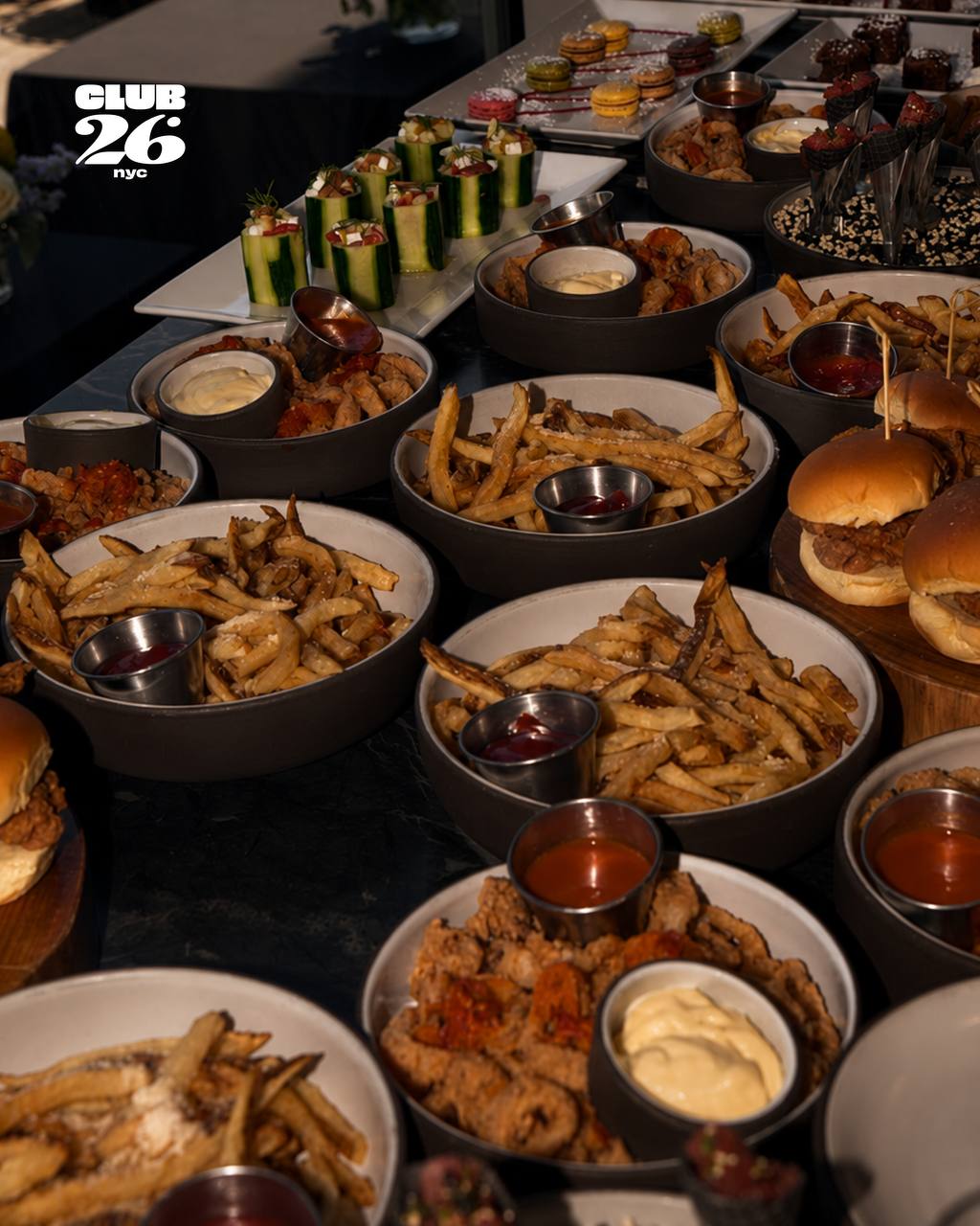 Food spread at a previous CLUB 26 event