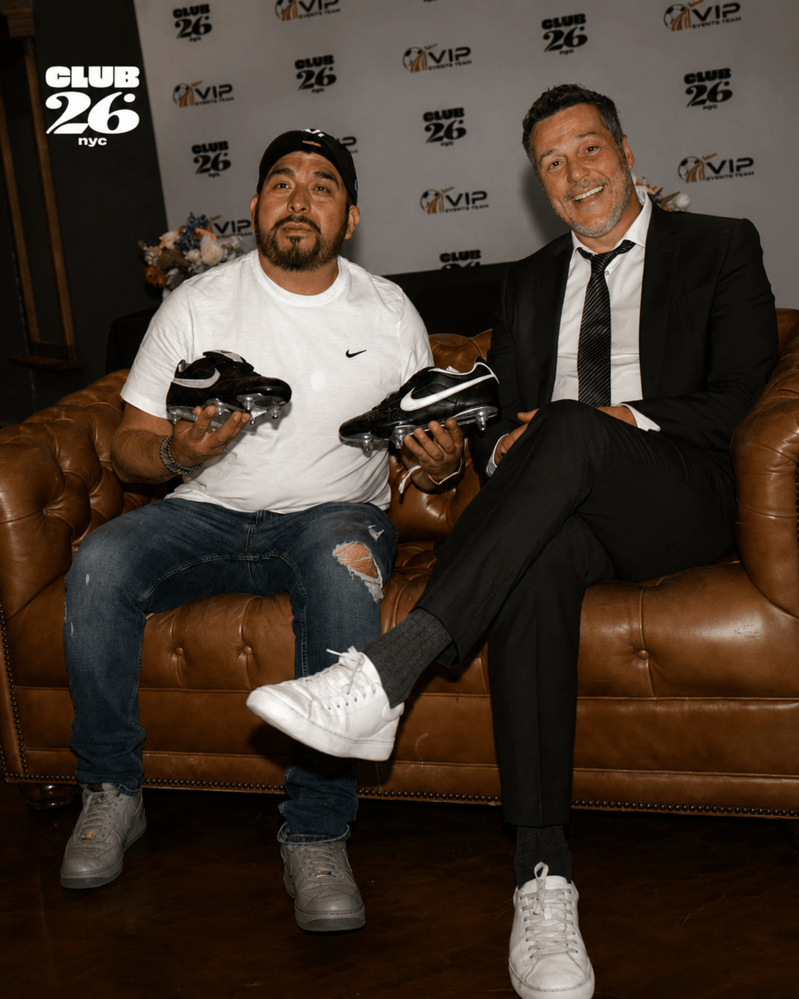 Guests with football boots at a previous CLUB 26 event